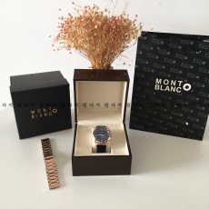 몽블랑 그라데이션 금장 가죽시계